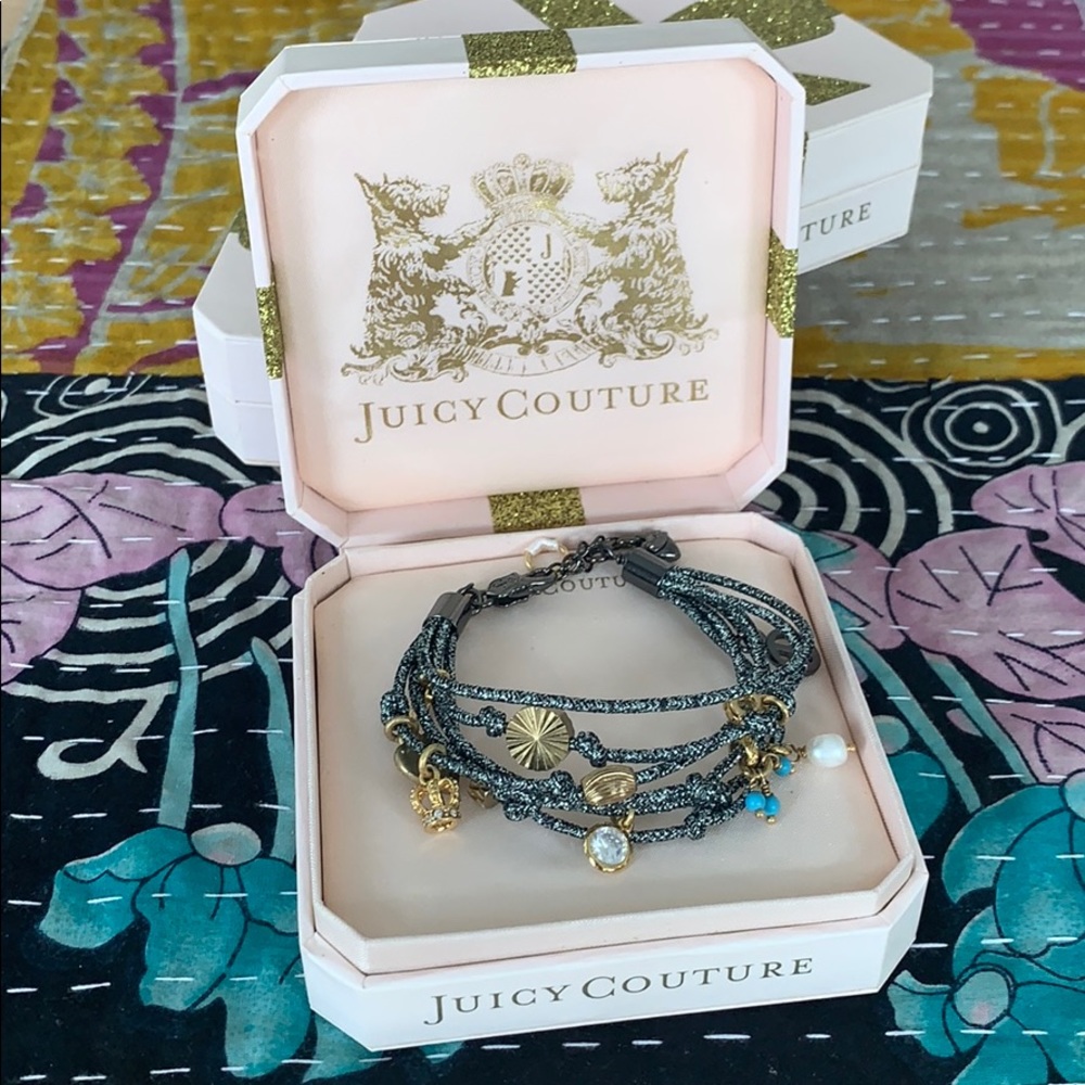 Juicy Couture black metallic cord bracelet